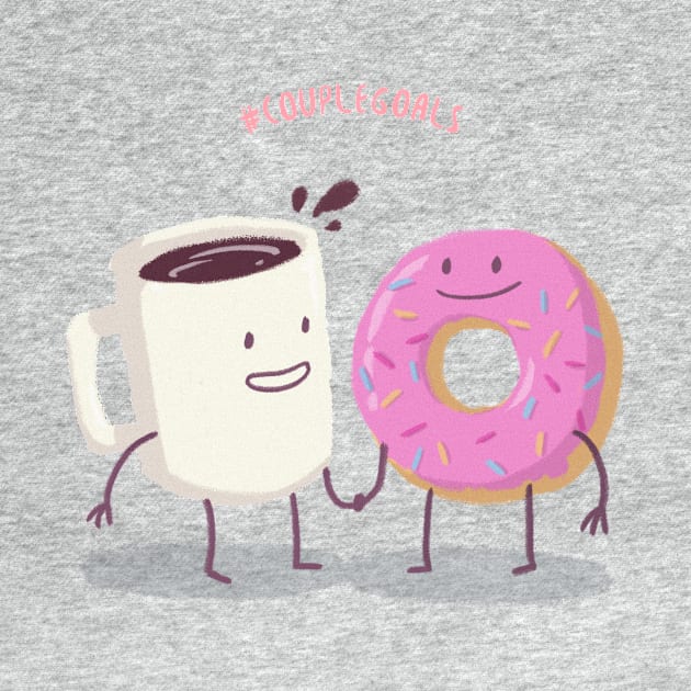 Coffee and Donut - Hashtag Couple Goals by i2studio